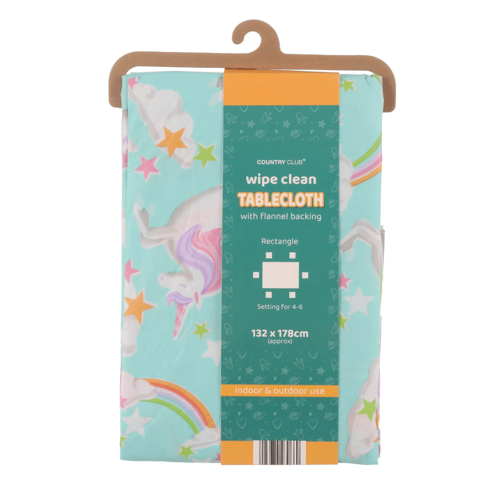 Kids Wipe Clean Tablecloth Flannel Back Rectangle 132 x 178cm