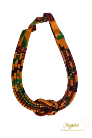 Knoted Royal Kente African Print Necklace