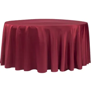 Lamour Satin 120" Round Tablecloth - Apple Red