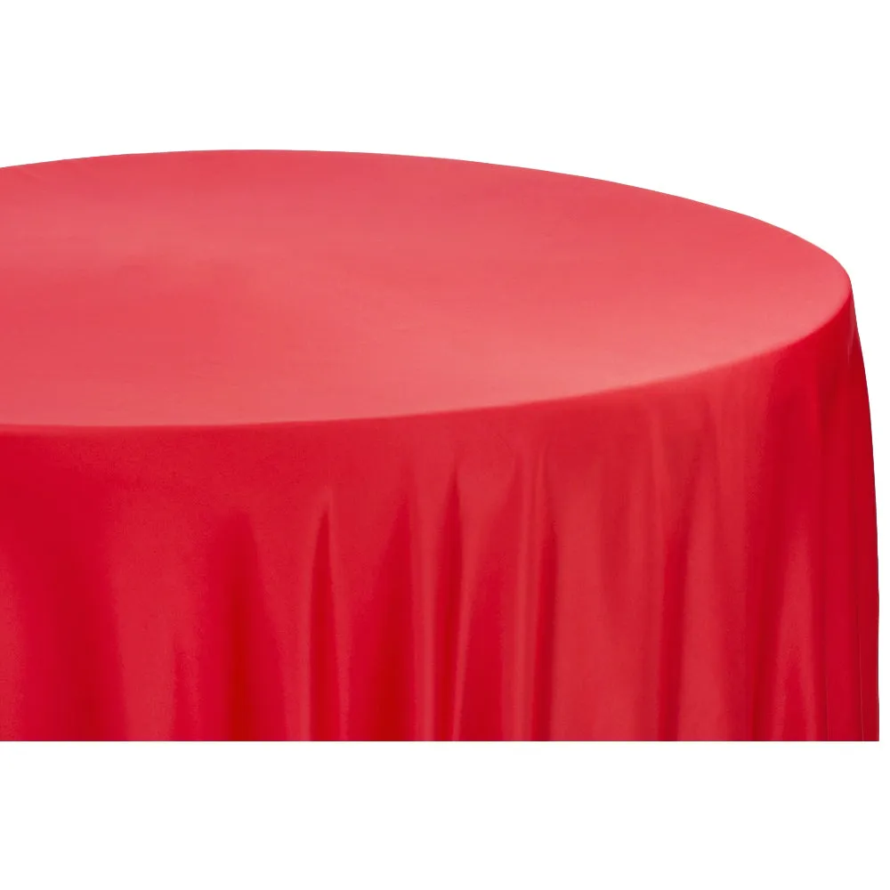 Lamour Satin 120" Round Tablecloth - Red