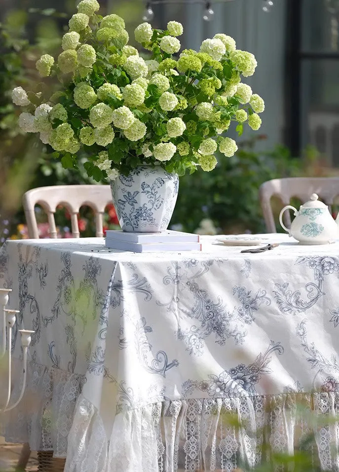 Large Modern Rectangle Tablecloth for Dining Table, Picnic Spring Flower Table Covers for Round Table, Farmhouse Table Cloth for Oval Table