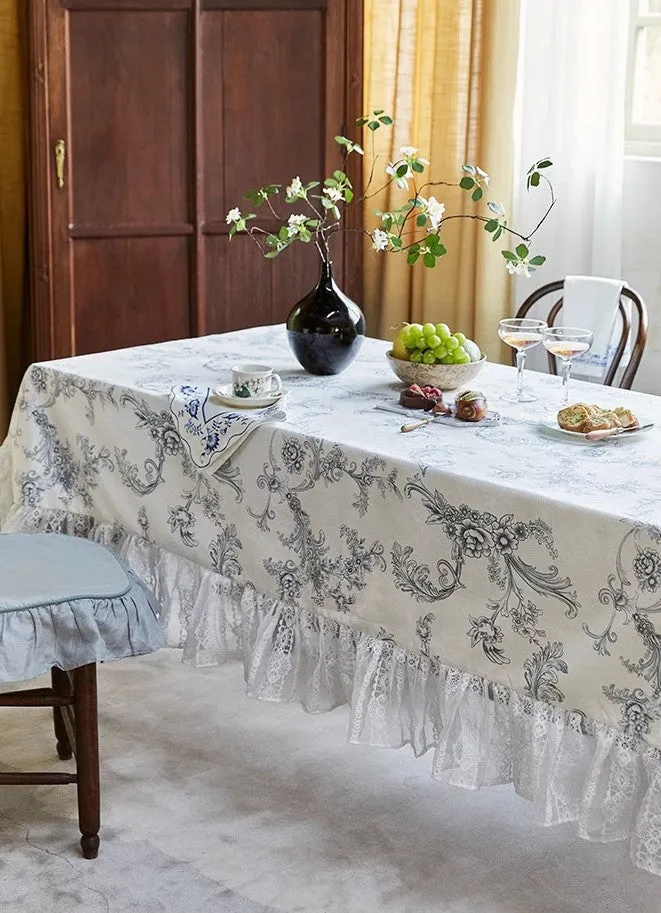 Large Modern Rectangle Tablecloth for Dining Table, Picnic Spring Flower Table Covers for Round Table, Farmhouse Table Cloth for Oval Table