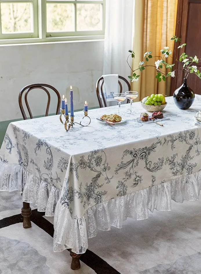 Large Modern Rectangle Tablecloth for Dining Table, Picnic Spring Flower Table Covers for Round Table, Farmhouse Table Cloth for Oval Table