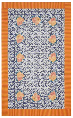 Large Rectangular Tablecloth in Arabesque Corolla