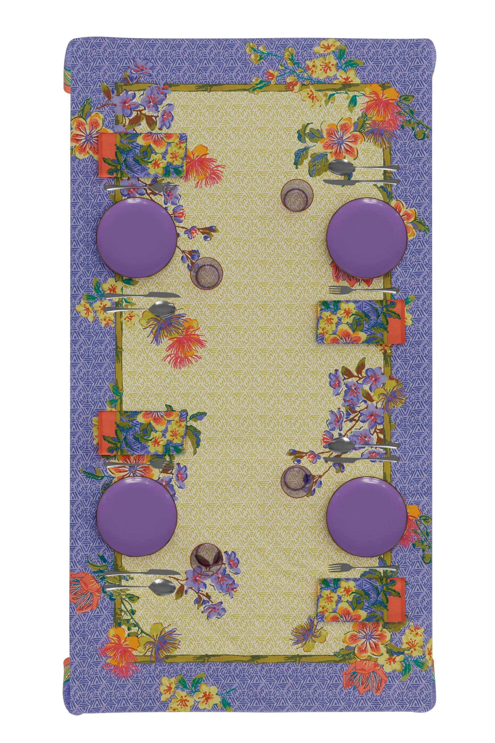 Large Rectangular Tablecloth in Oriental Garden Chutney Pervinch