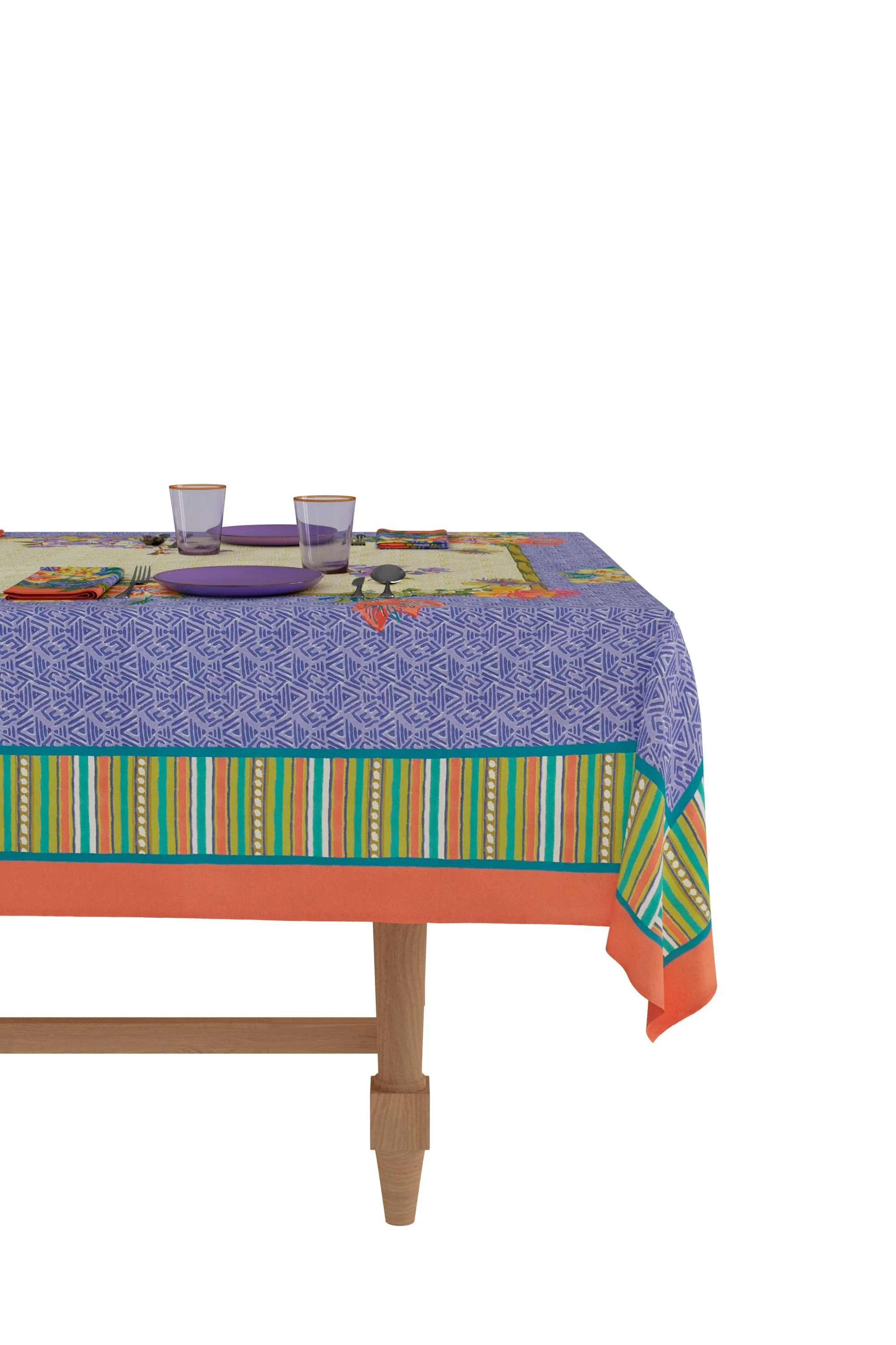 Large Rectangular Tablecloth in Oriental Garden Chutney Pervinch