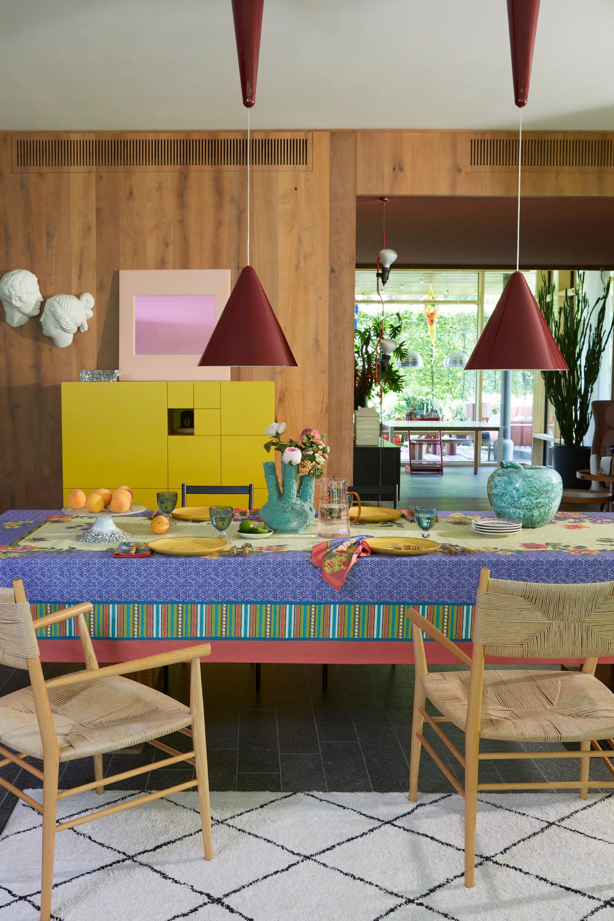 Large Rectangular Tablecloth in Oriental Garden Chutney Pervinch