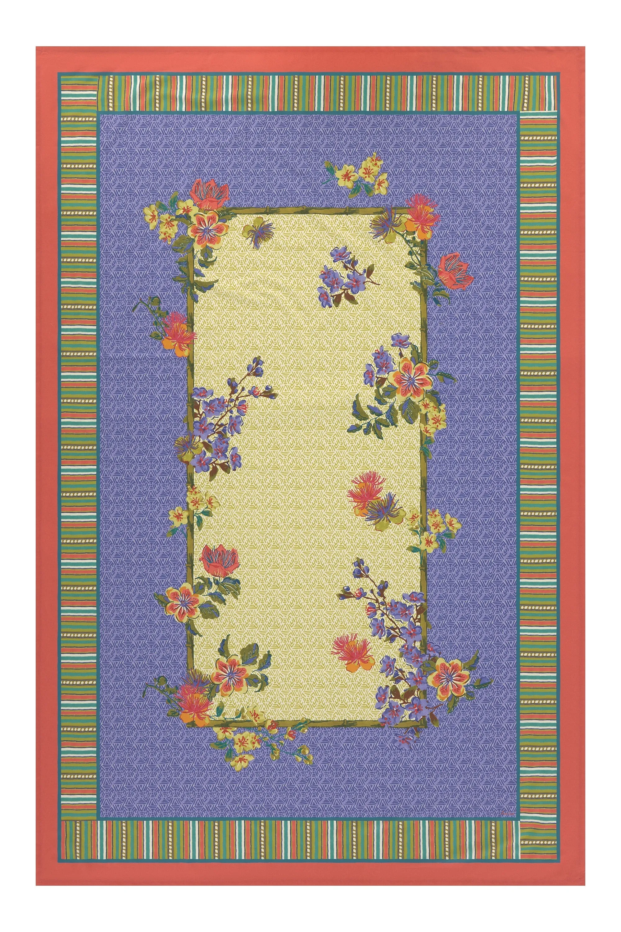 Large Rectangular Tablecloth in Oriental Garden Chutney Pervinch
