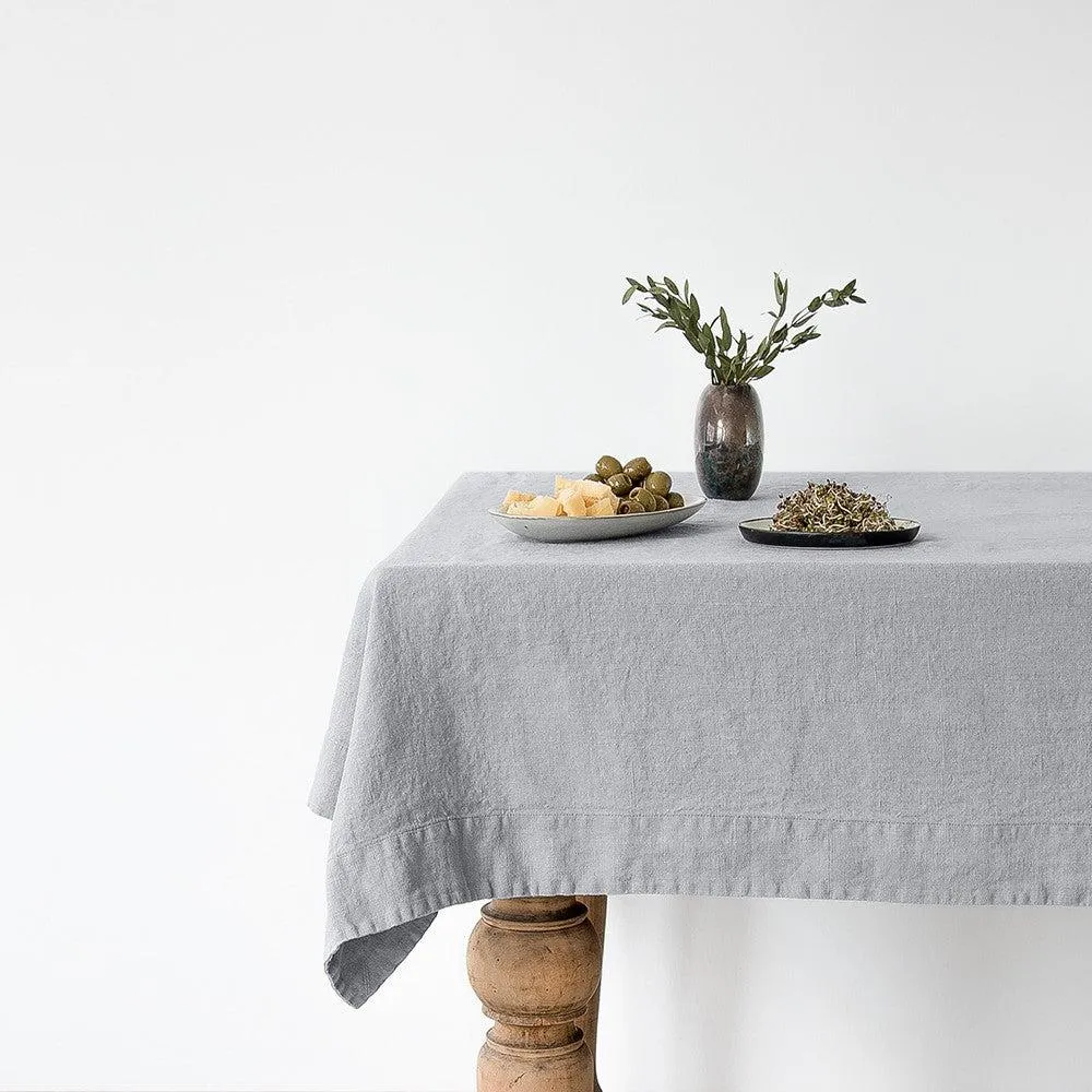 Light Grey Linen Tablecloth