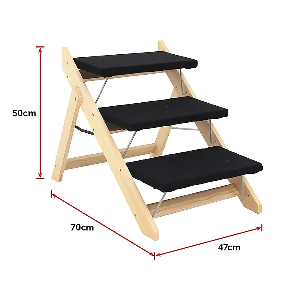 Lightweight 3-Step Plush Pet Stairs, Max 50kg Capacity