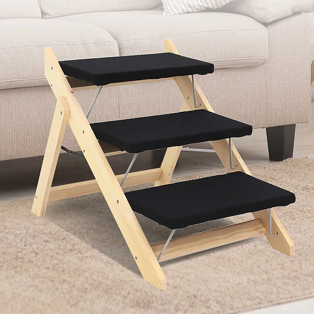 Lightweight 3-Step Plush Pet Stairs, Max 50kg Capacity