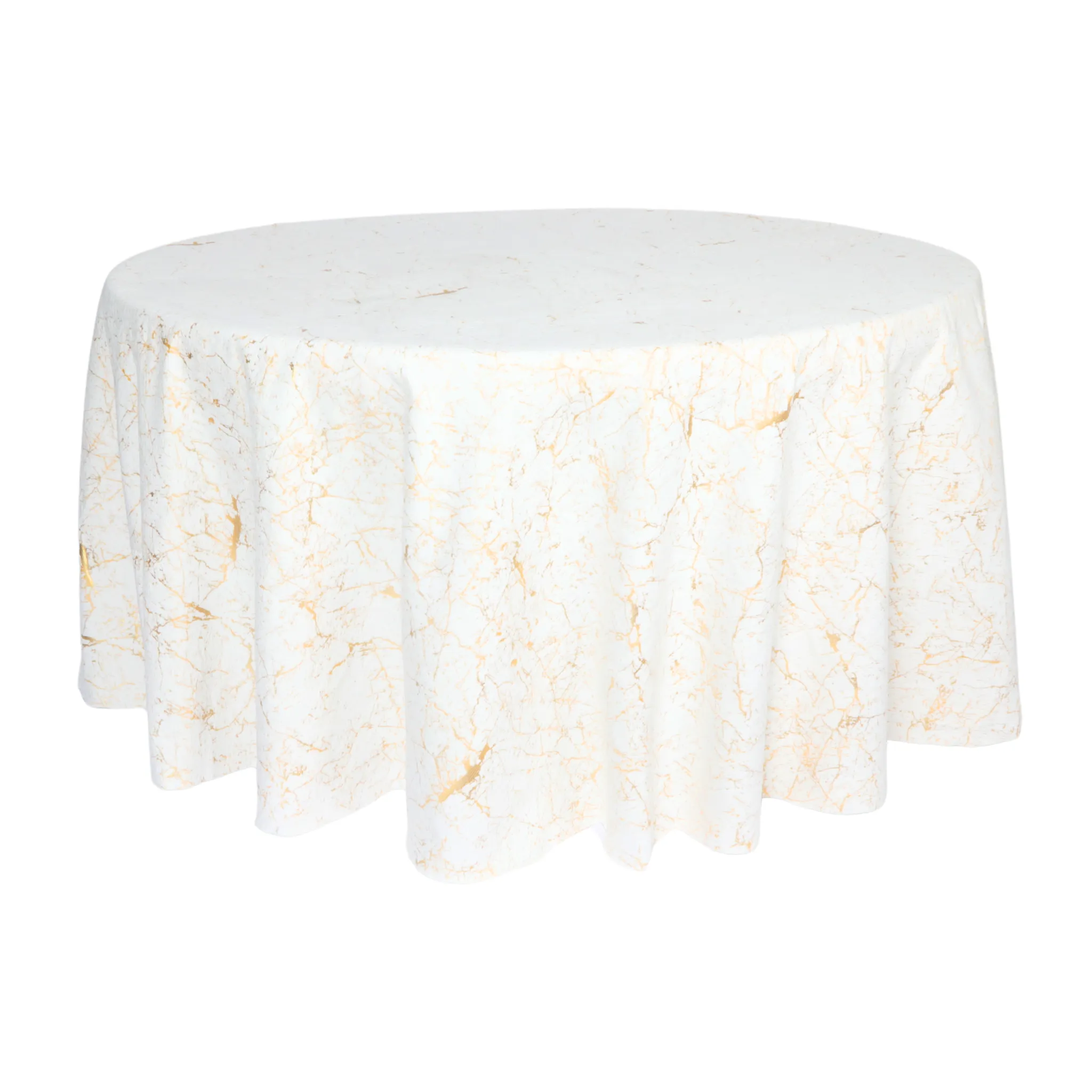 Marble Reversible Jacquard Tablecloth 120" Round  - Gold