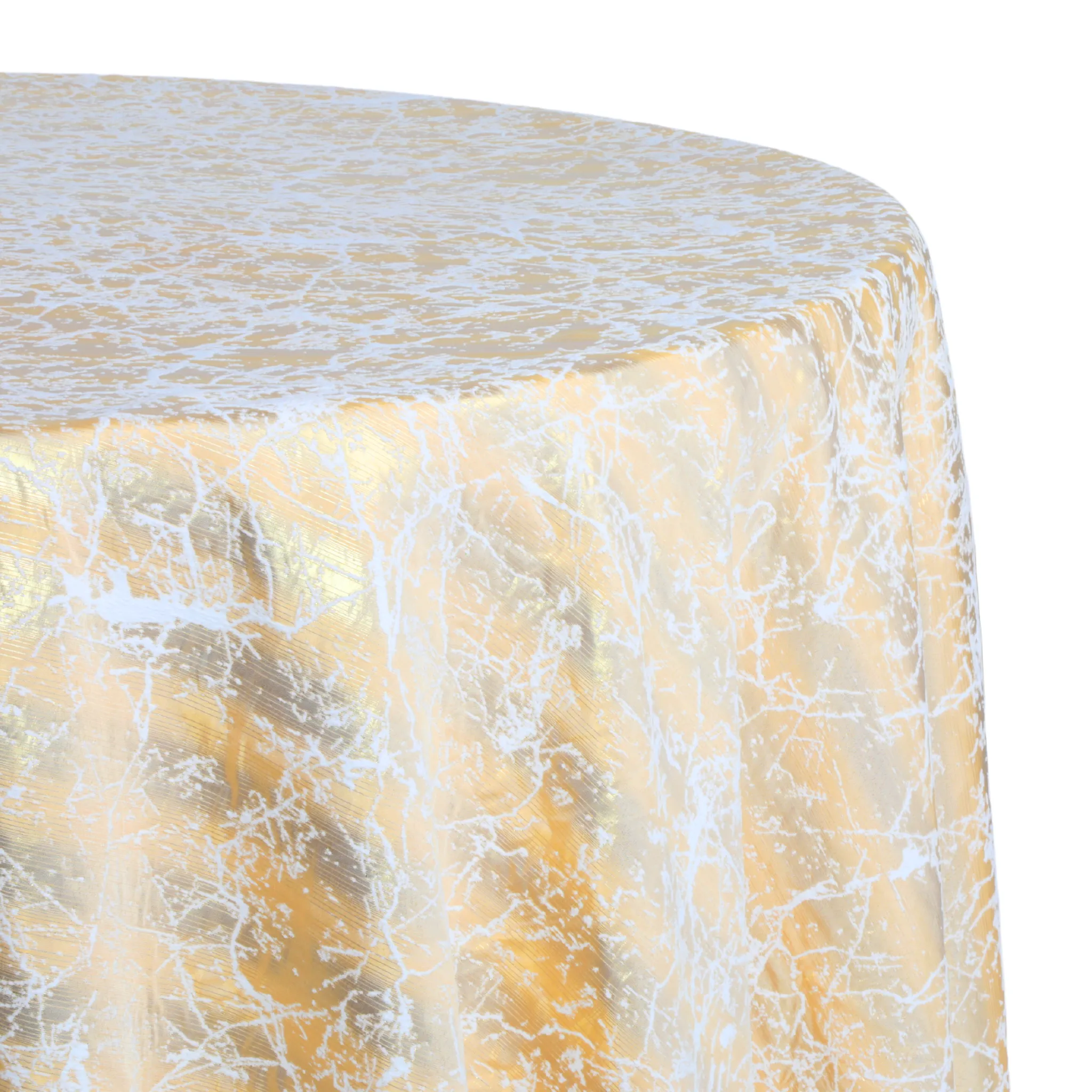 Marble Reversible Jacquard Tablecloth 120" Round  - Gold