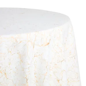 Marble Reversible Jacquard Tablecloth 120" Round  - Gold