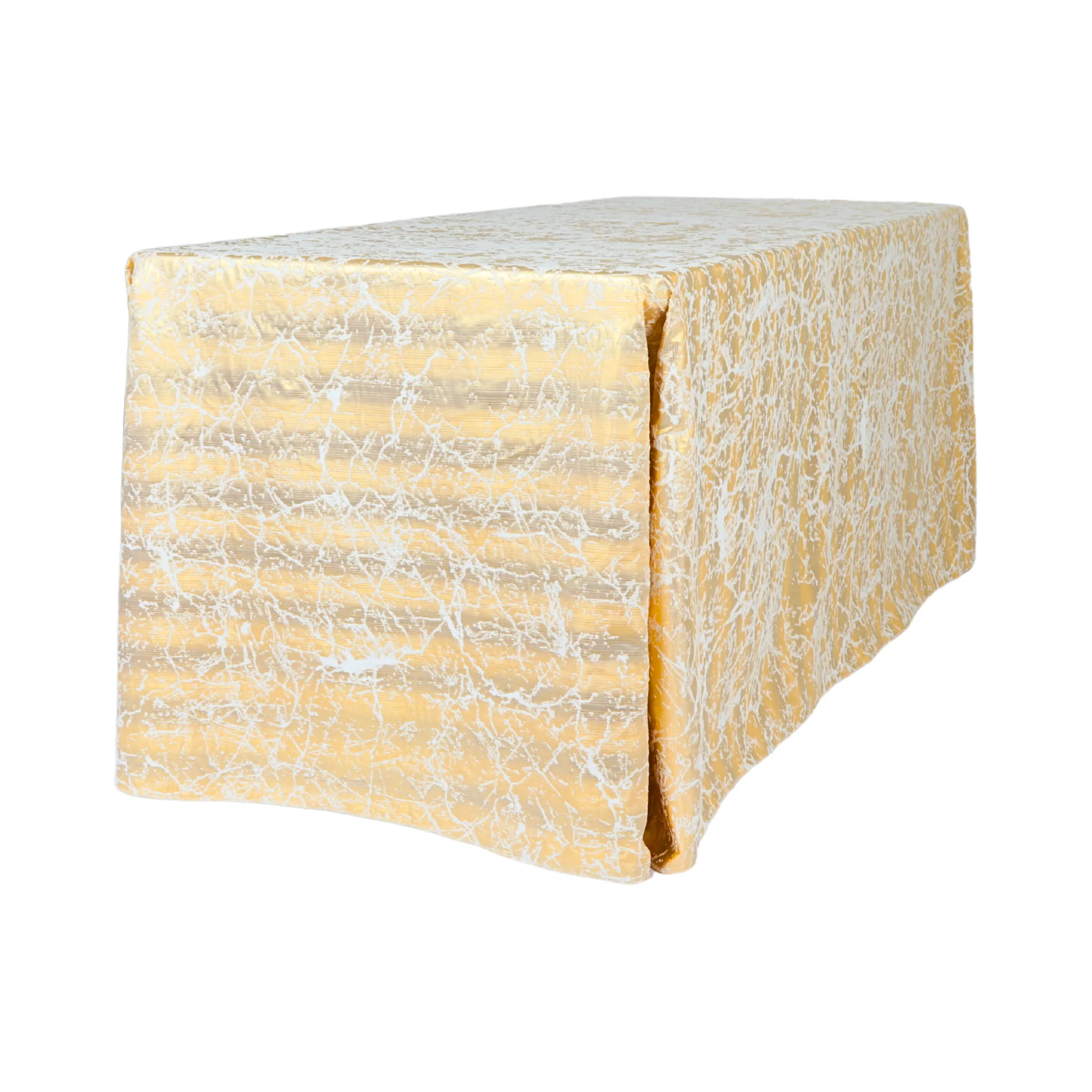 Marble Reversible Jacquard Tablecloth 90"x132" Rectangle  - Gold