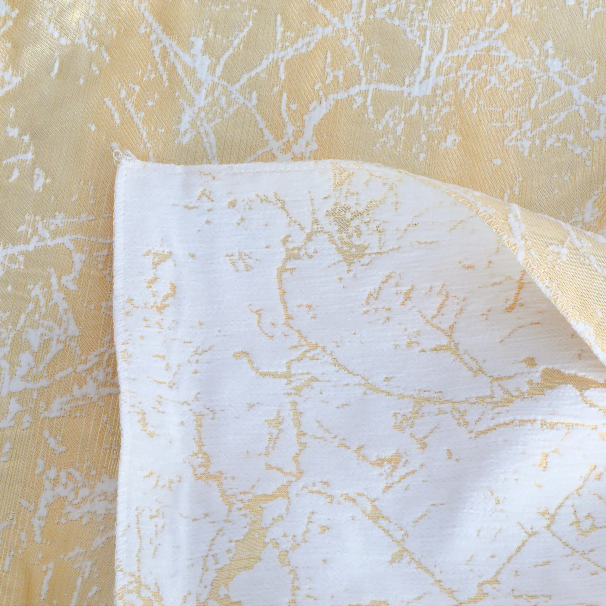 Marble Reversible Jacquard Tablecloth 90"x156" Rectangle  - Gold