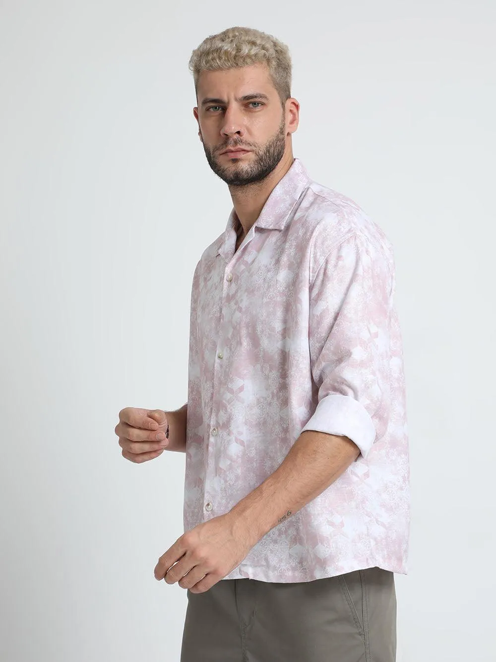Men Oversized Cuban Collar Surf Crest Shirt