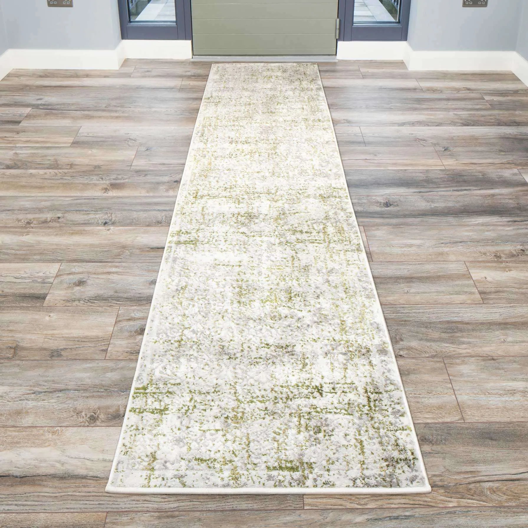 Modern Green Abstract Distressed Rugs