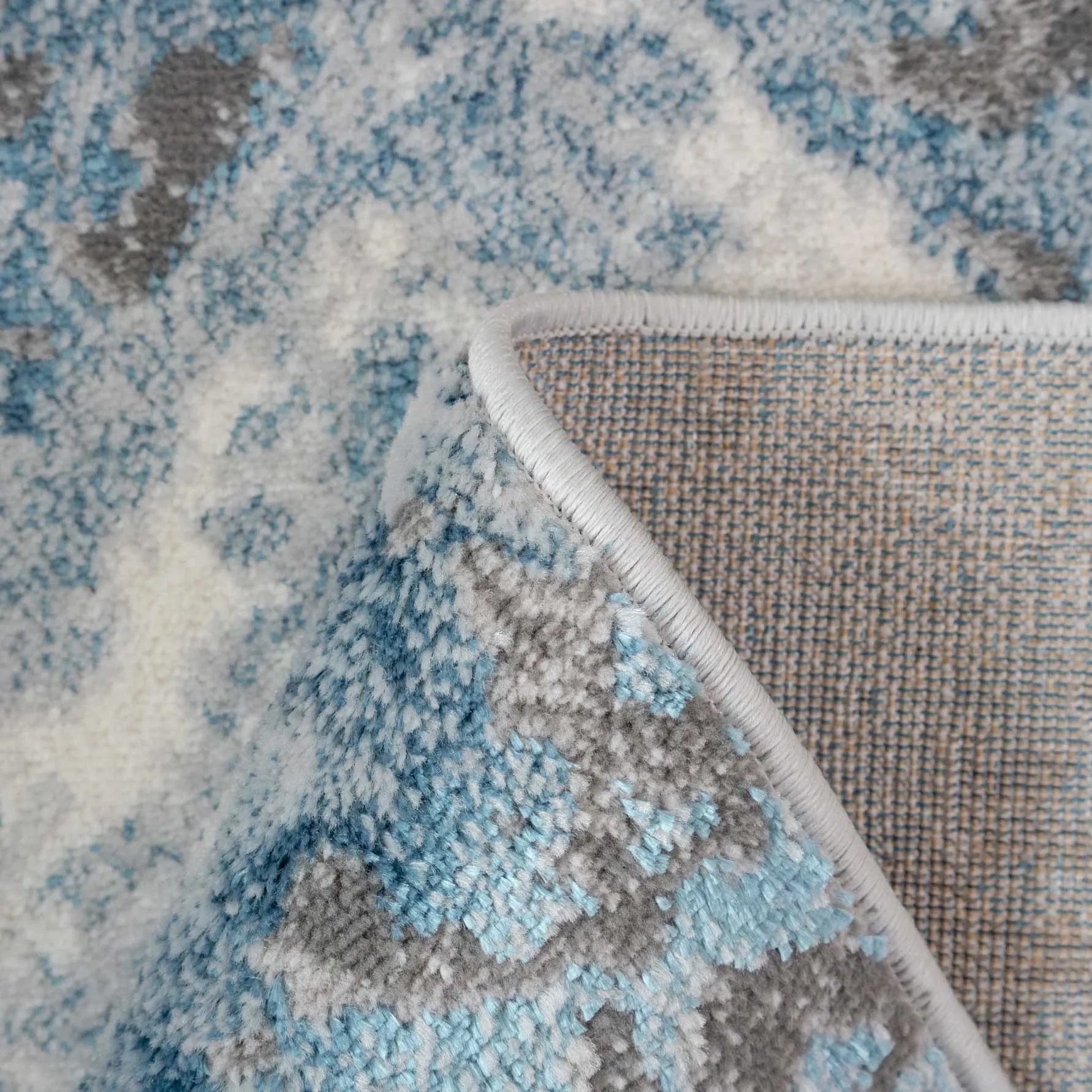 Modern Marble Light Blue Rug