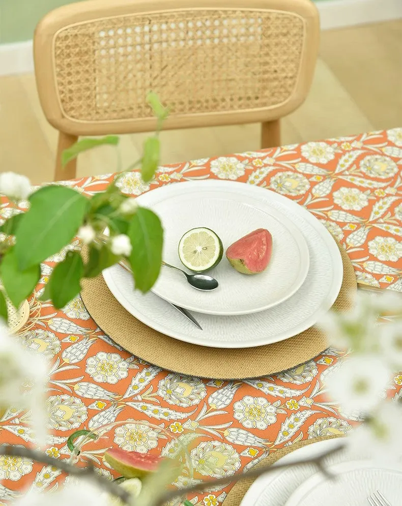 Modern Square Tablecloth, Bohemia Oriental Bilayer Tablecloths, Country Farmhouse Tablecloth for Round Table, Large Rectangle Table Covers for Dining Room Table, Rustic Table Cloths for Kitchen