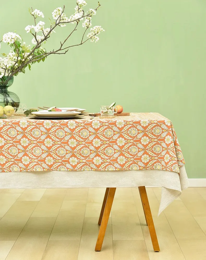 Modern Square Tablecloth, Bohemia Oriental Bilayer Tablecloths, Country Farmhouse Tablecloth for Round Table, Large Rectangle Table Covers for Dining Room Table, Rustic Table Cloths for Kitchen
