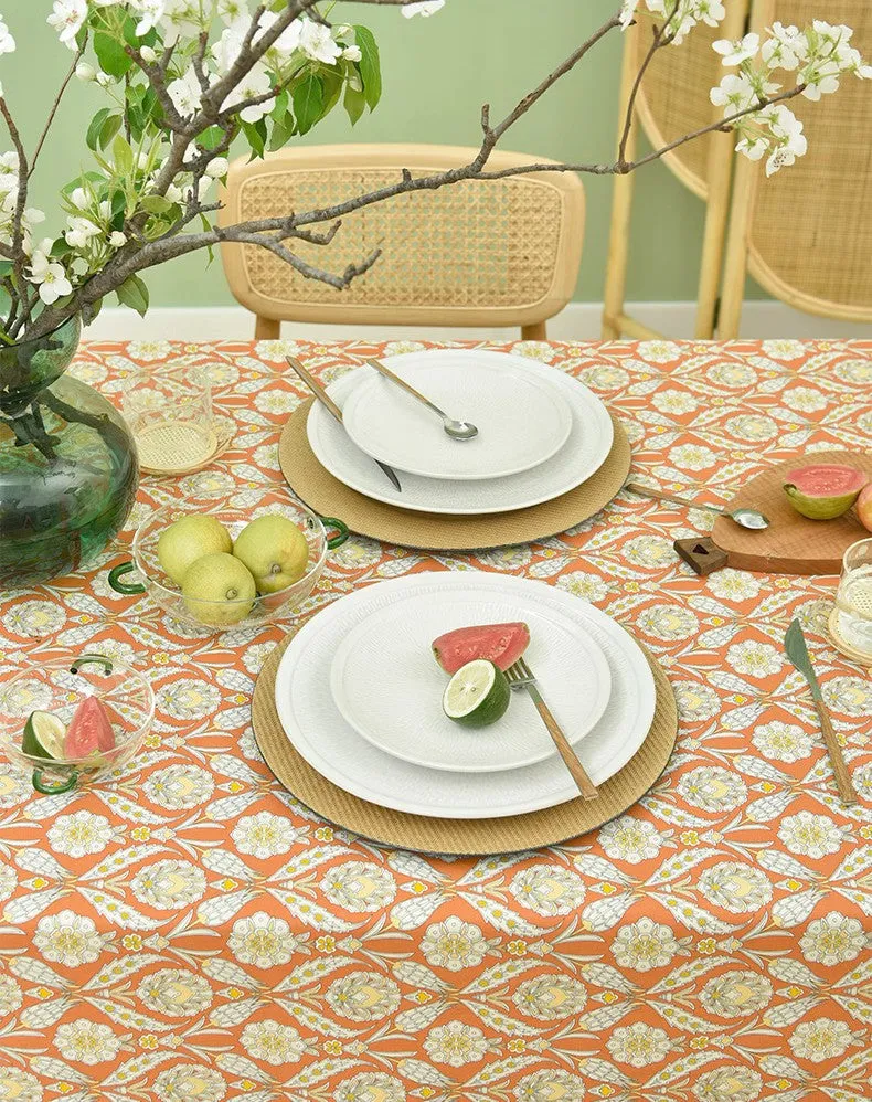 Modern Square Tablecloth, Bohemia Oriental Bilayer Tablecloths, Country Farmhouse Tablecloth for Round Table, Large Rectangle Table Covers for Dining Room Table, Rustic Table Cloths for Kitchen
