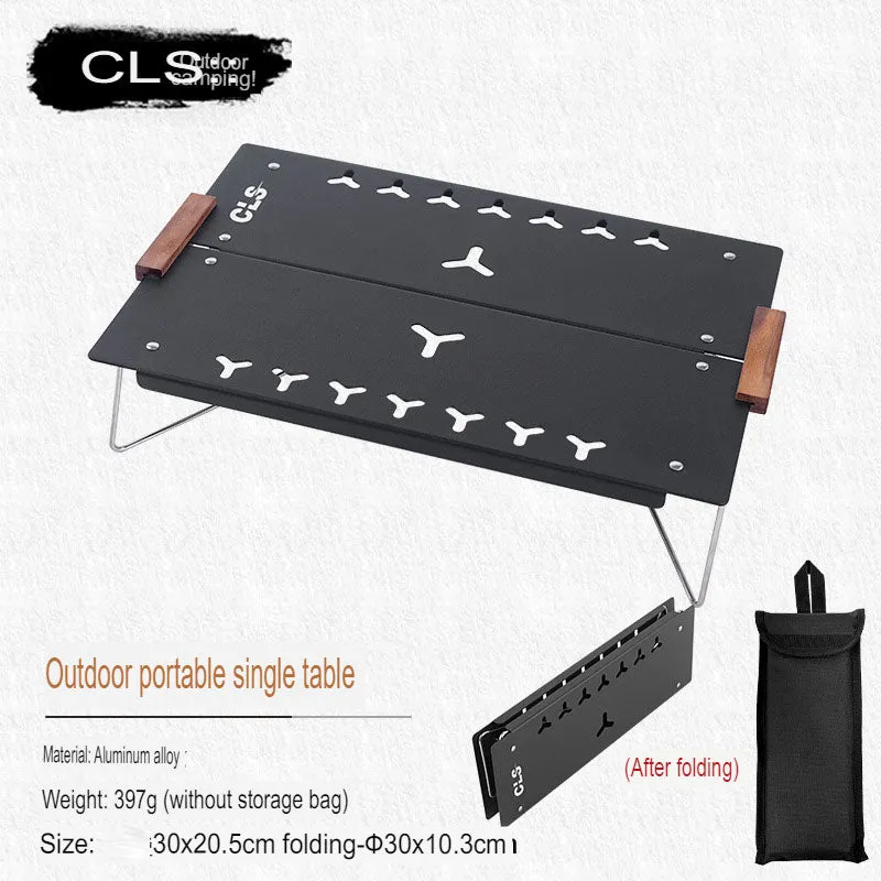 Outdoor Single Folding Table Mountaineering Hiking Camping Portable Table Aluminum Alloy Folding Quick-Open Mountain Picnic Table