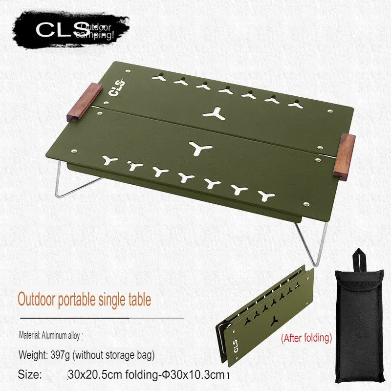 Outdoor Single Folding Table Mountaineering Hiking Camping Portable Table Aluminum Alloy Folding Quick-Open Mountain Picnic Table