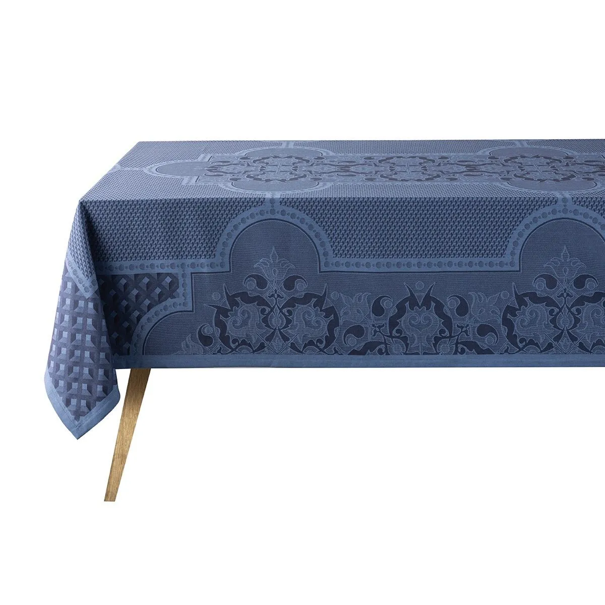 Palais Venitien Blue 69" x 69" Tablecloth by Le Jacquard Français