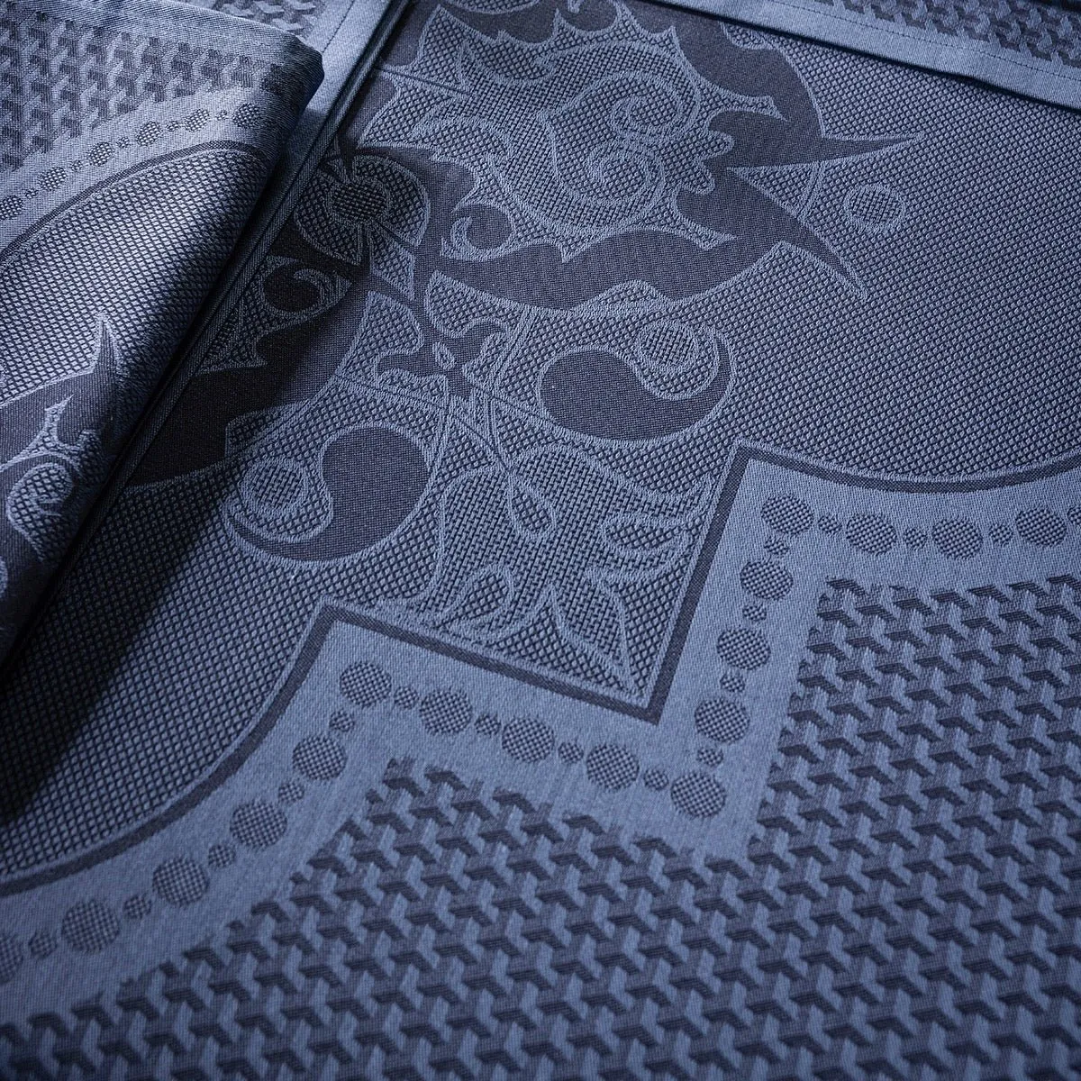 Palais Venitien Blue 69" x 69" Tablecloth by Le Jacquard Français