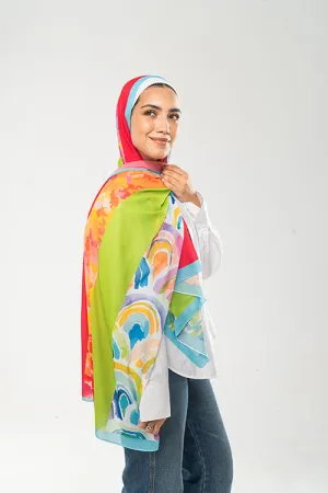 PC1128 - Colorful Printed Chiffon Scarf