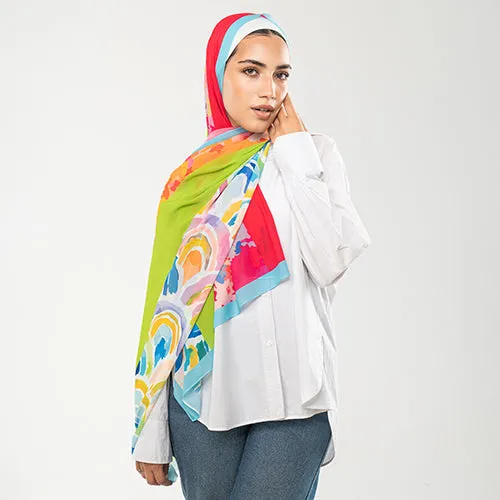 PC1128 - Colorful Printed Chiffon Scarf