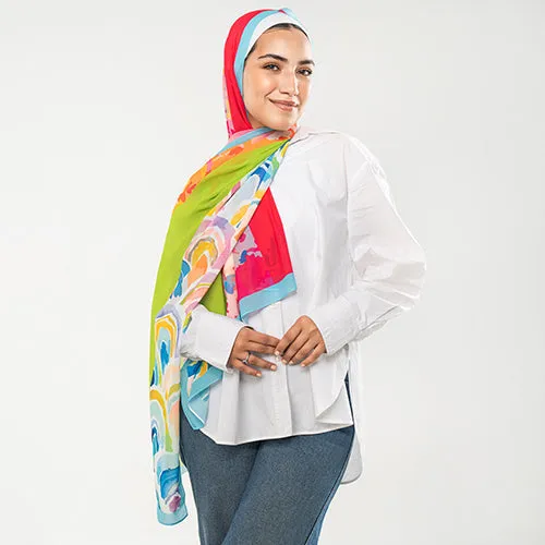 PC1128 - Colorful Printed Chiffon Scarf