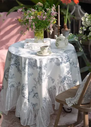Picnic Spring Flower Table Covers for Round Table, Large Modern Rectangle Tablecloth for Dining Table, Farmhouse Table Cloth for Oval Table