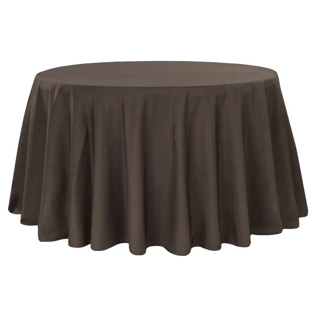 Polyester 108" Round Tablecloth - Chocolate Brown