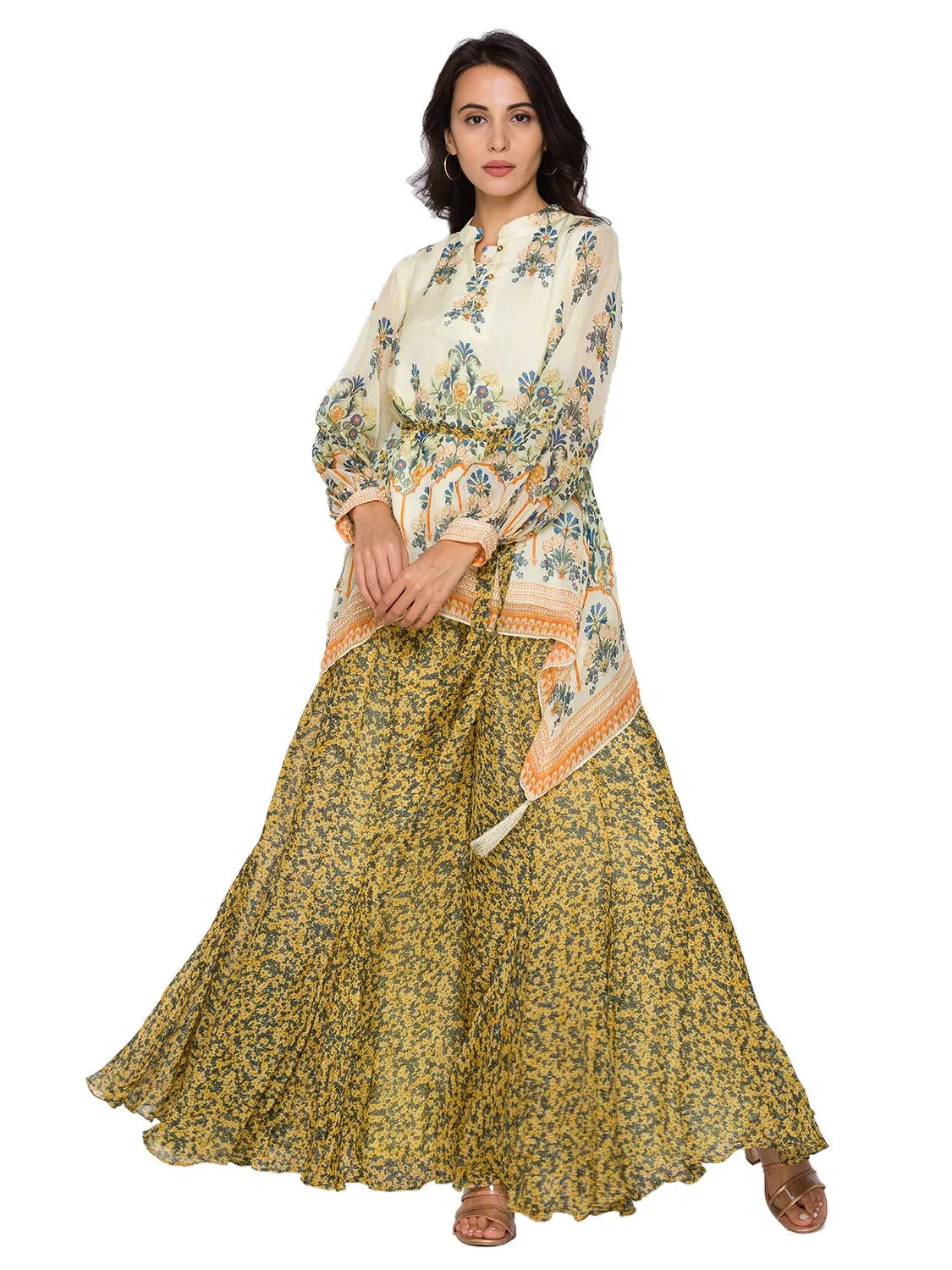 Printed asymetrical top printed asymetrical top