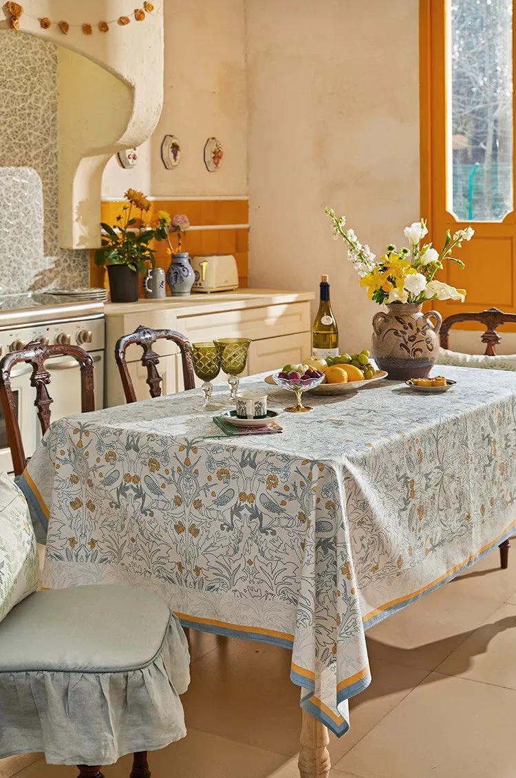 Rabbit Pigeon Pattern Table Covers for Round Table, Large Modern Rectangle Tablecloth for Dining Table, Farmhouse Table Cloth for Oval Table, Square Tablecloth for Kitchen