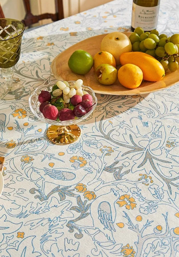 Rabbit Pigeon Pattern Table Covers for Round Table, Large Modern Rectangle Tablecloth for Dining Table, Farmhouse Table Cloth for Oval Table, Square Tablecloth for Kitchen