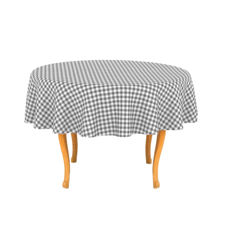 RANS Gingham Checked Charcoal Tablecloth