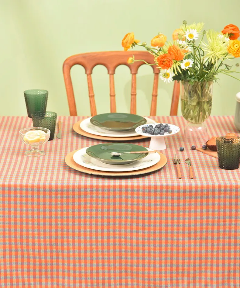 Rectangle Table Covers for Dining Room Table, Square Tablecloth for Coffee Table, Cotton Chequer Rectangular Tablecloth for Kitchen, Table Cloth