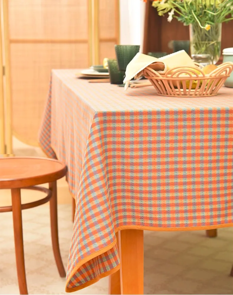 Rectangle Table Covers for Dining Room Table, Square Tablecloth for Coffee Table, Cotton Chequer Rectangular Tablecloth for Kitchen, Table Cloth