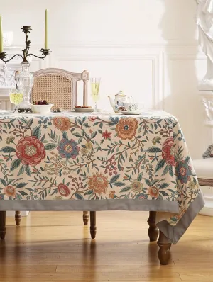 Rectangle Tablecloth Ideas for Dining Table, Flower Farmhouse Table Cover, Extra Large Modern Tablecloth, Square Linen Tablecloth for Coffee Table