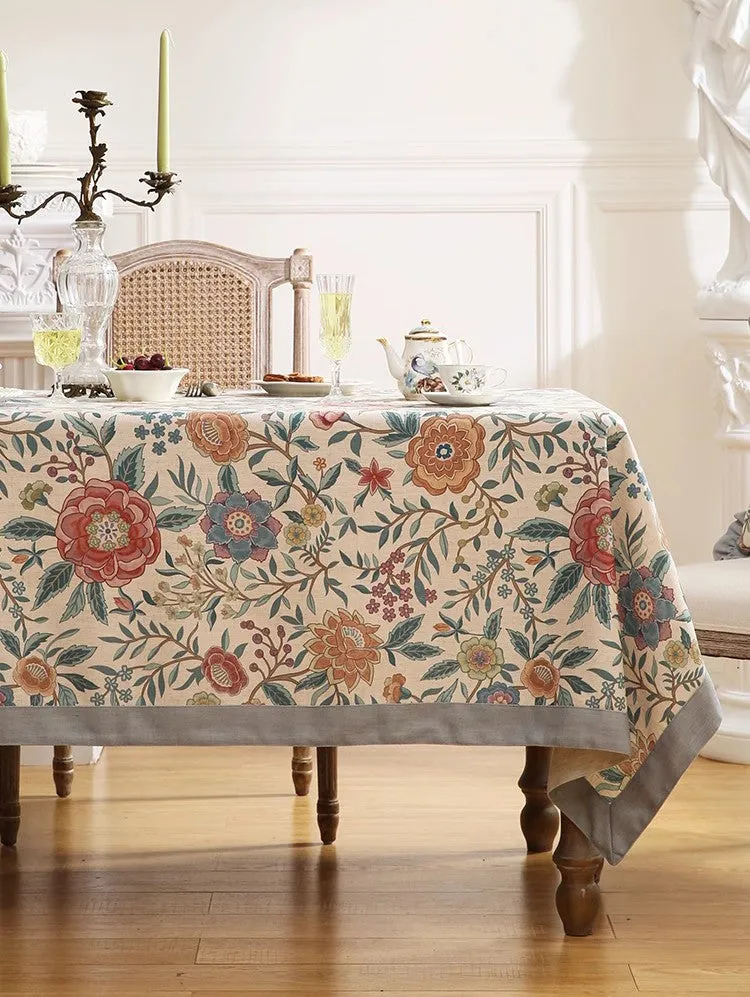 Rectangle Tablecloth Ideas for Dining Table, Flower Farmhouse Table Cover, Extra Large Modern Tablecloth, Square Linen Tablecloth for Coffee Table