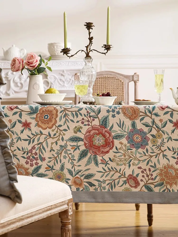 Rectangle Tablecloth Ideas for Dining Table, Flower Farmhouse Table Cover, Extra Large Modern Tablecloth, Square Linen Tablecloth for Coffee Table