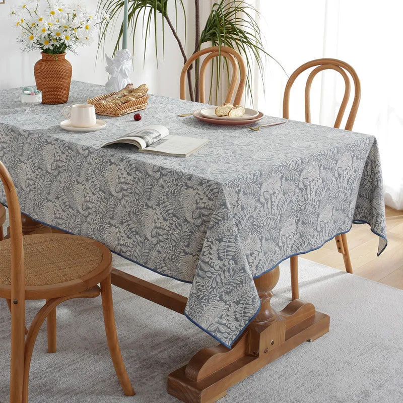 Rectangular Dining Table American Rustic Style Tablecloth Polyester Water and Oil Resistant Printed Tablecloth Tablecloth