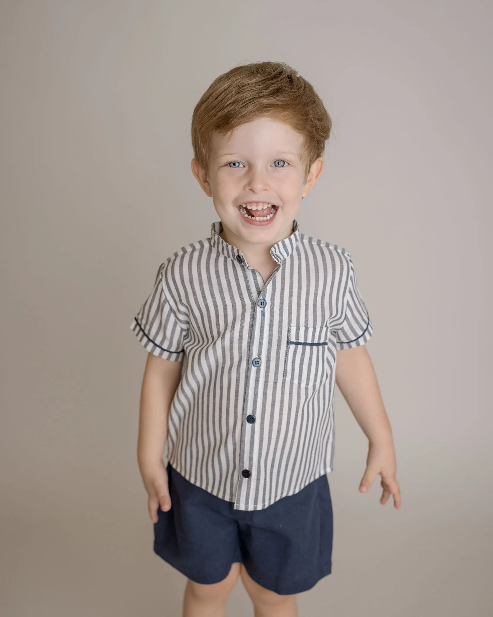 Robbie Linen Short Set, Infant Boys