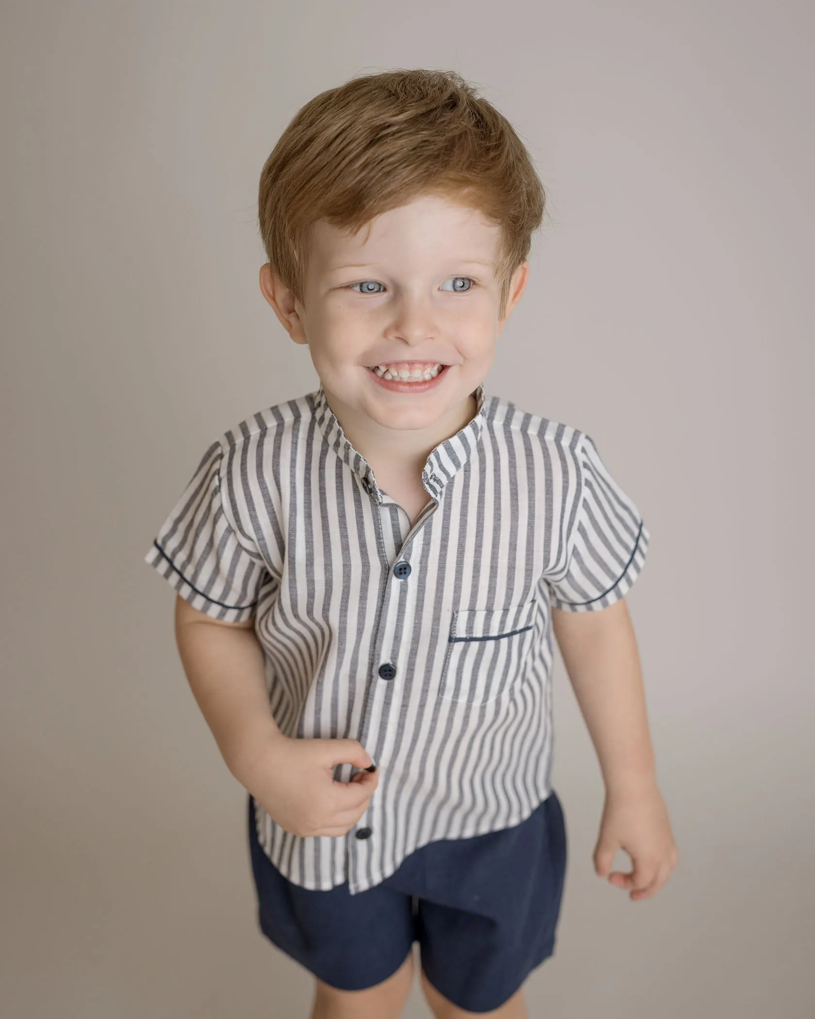 Robbie Linen Short Set, Infant Boys