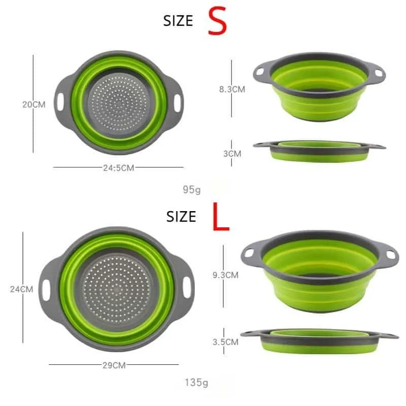 Round Foldable Silicone Colander