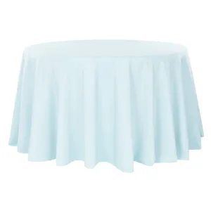 Round Polyester 132" Tablecloth - Baby Blue