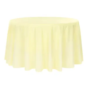 Round Polyester 132" Tablecloth - Pastel Yellow